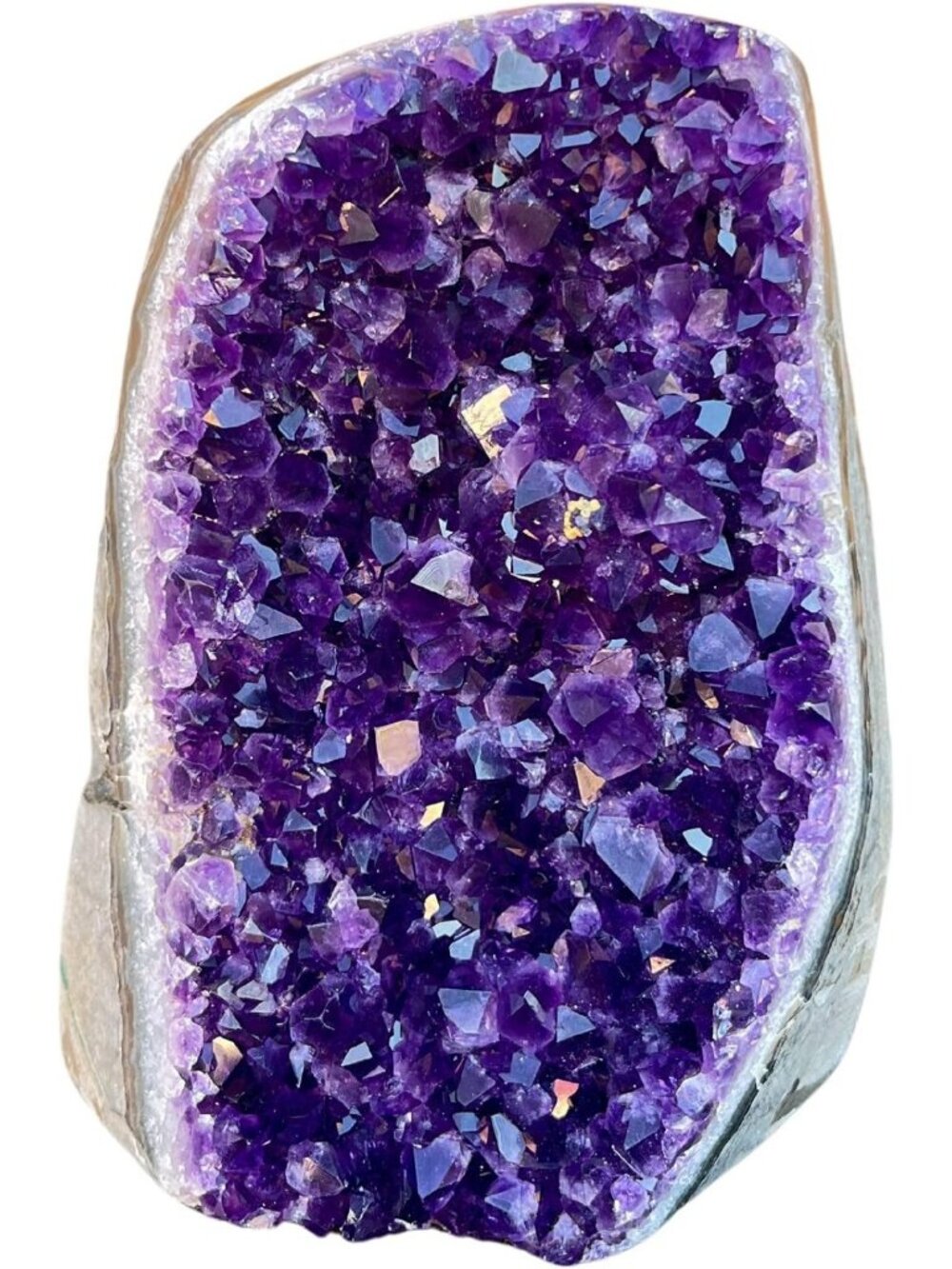 Natural Amethyst Crystal Cluster - Polished Dark Purple Quartz for Home Decor